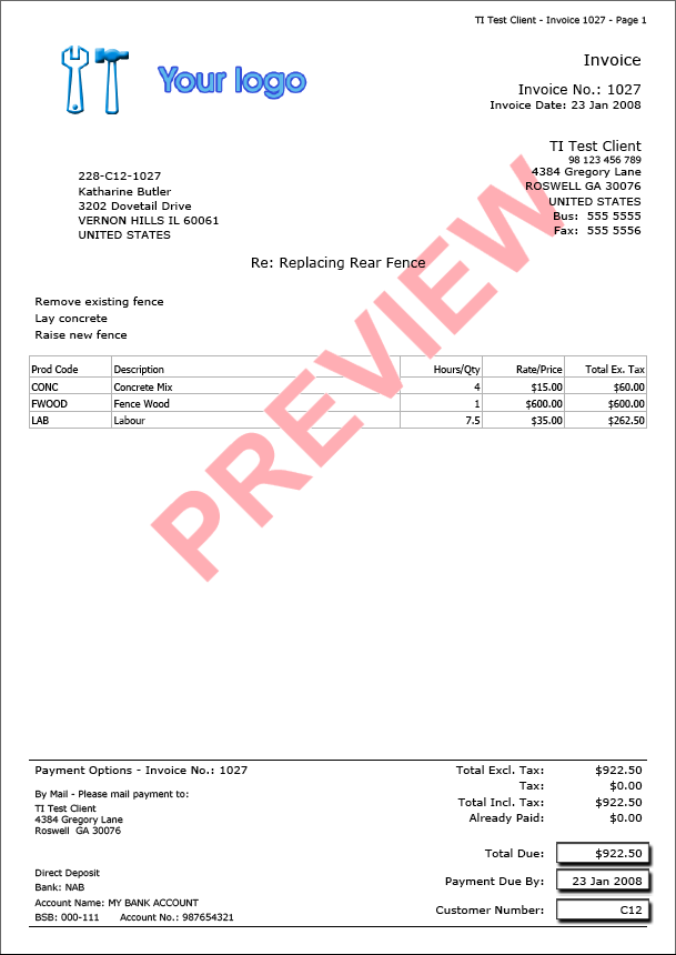 Templates For Business Invoice